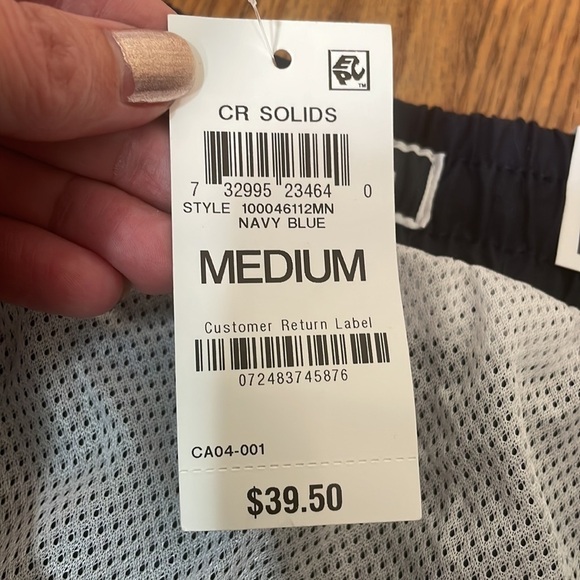 Club Room Men's Quick-Dry Performance Solid 7" Swim Trunks Blue size M NWT - Picture 6 of 7